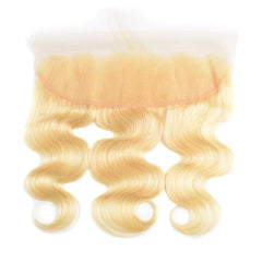【613 Blonde 13X4 Lace Frontal】8-20 inch 100% Virgin Hair, Pre-plucked with Baby Hair, Free Part, Body Wave