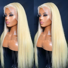 【613 blonde 13X4 Lace Frontal Wig】200% Density, Pre-plucked with Baby Hair, Swiss Lace, Straight