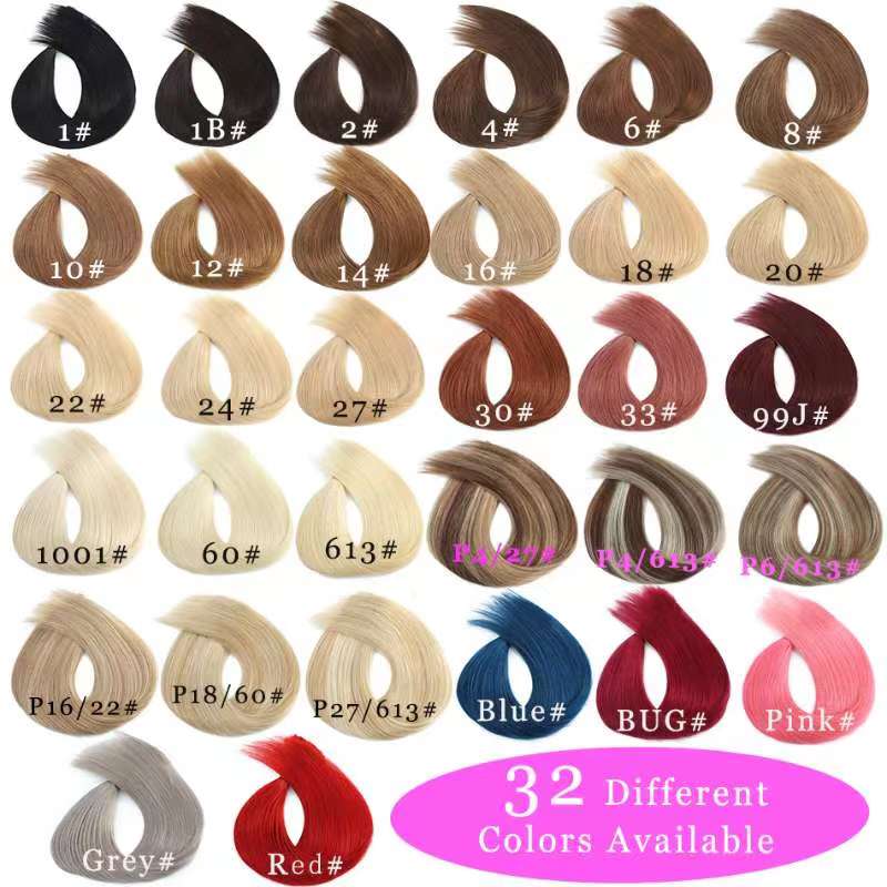 【12A Tape in Dark Color】12-26inch 100% Virgin Hair in 13 Dark Colors, 50grams Straight