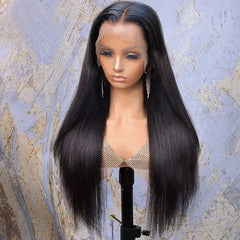 【13X4 Lace Frontal Wig】200% Density, Pre-plucked with Baby Hair, Swiss Lace, Straight