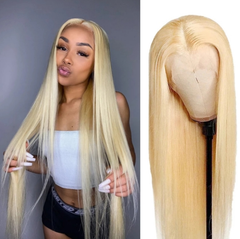 【613 blonde 13X4 Lace Frontal Wig】200% Density, Pre-plucked with Baby Hair, Swiss Lace, Straight