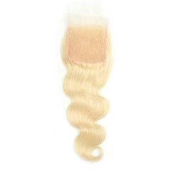 【613 Blonde 4X4 Lace Closure】10-20 inch 100% Virgin Hair, Pre-plucked with Baby Hair, Free Part, Body Wave