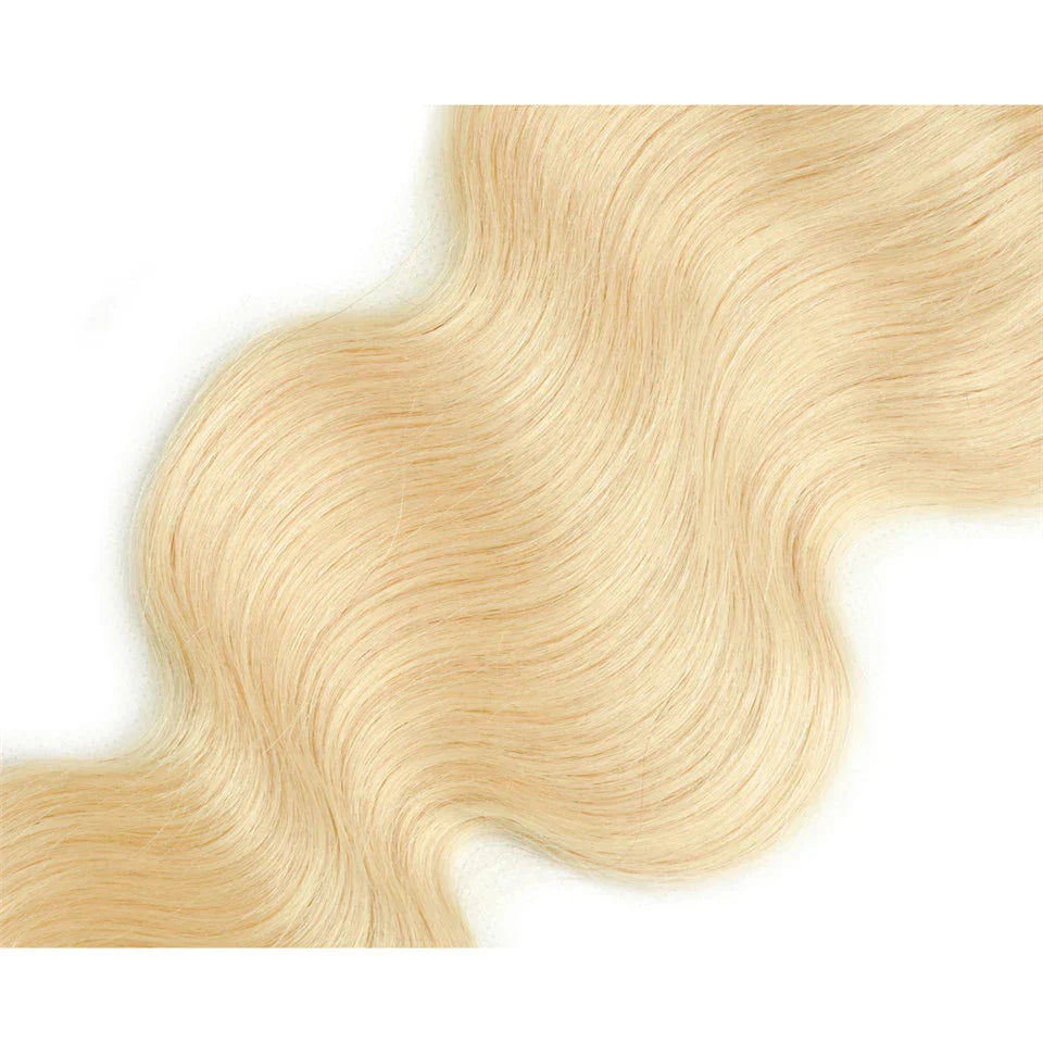 【613 Blonde 4X4 Lace Closure】10-20 inch 100% Virgin Hair, Pre-plucked with Baby Hair, Free Part, Body Wave