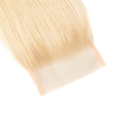 【613 Blonde 4X4 Lace Closure】10-20 inch 100% Virgin Hair, Pre-plucked with Baby Hair, Free Part, Straight