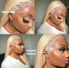 【613 blonde 13X4 Lace Frontal Wig】200% Density, Pre-plucked with Baby Hair, Swiss Lace, Straight