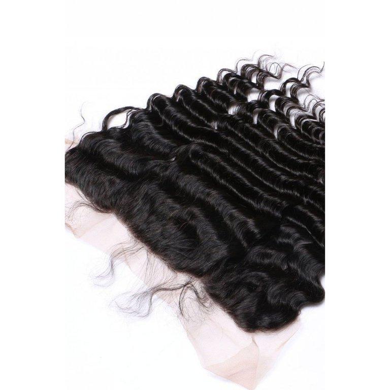 【13X4 Lace Frontal】10-20 inch 100% Virgin Hair, Pre-plucked with Baby Hair, Free Part, Deep Wave