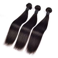 10-30inch Straight 100% Virgin Human Hair Bundle #1B black