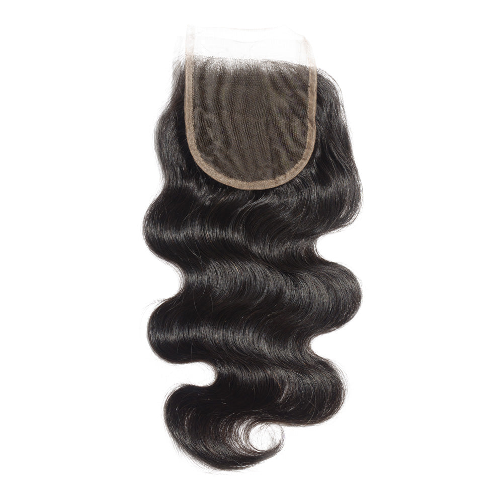 【4X4 Lace Closure】10-20 inch 100% Virgin Hair, Pre-plucked with Baby Hair, Free Part, Body Wave