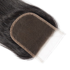 【4X4 Lace Closure】10-20 inch 100% Virgin Hair, Pre-plucked with Baby Hair, Free Part, Straight